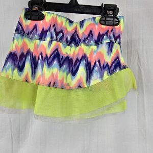 Lucky In Love Girls XXS (4-5) Star Ikat Mesh Skirt Multicolor Zig Zag